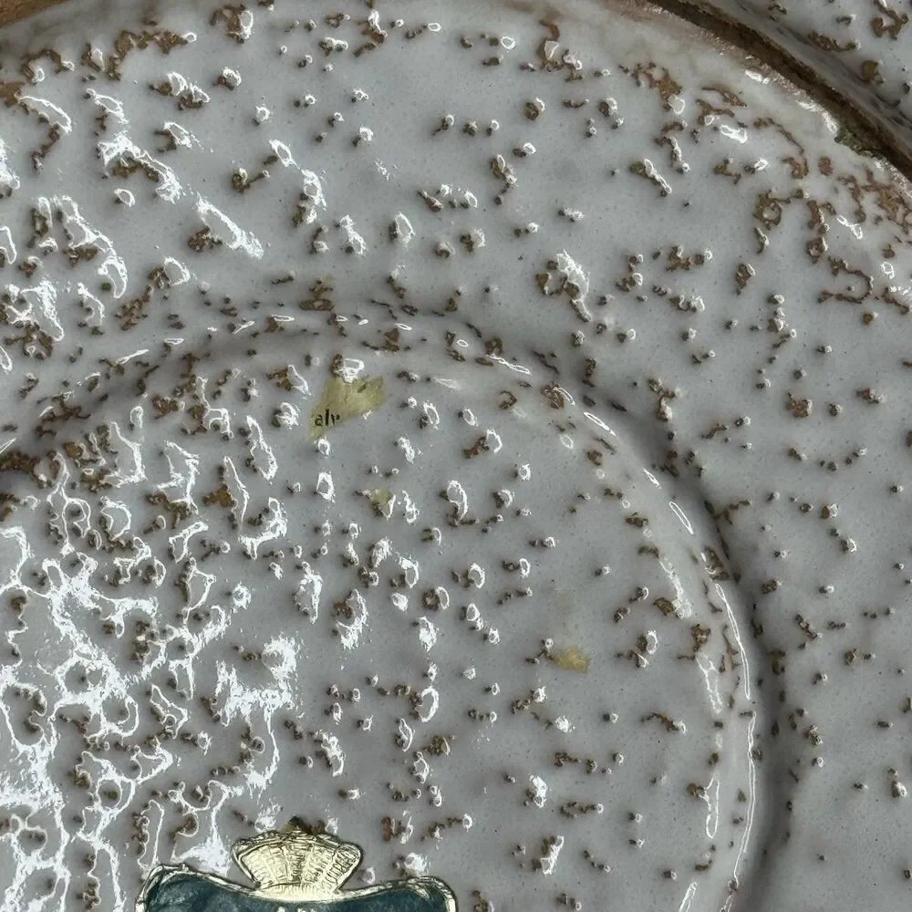 An‎ Alrose Original Italy Plate Platter Speckled Pottery Italian Vintage 12” MCM